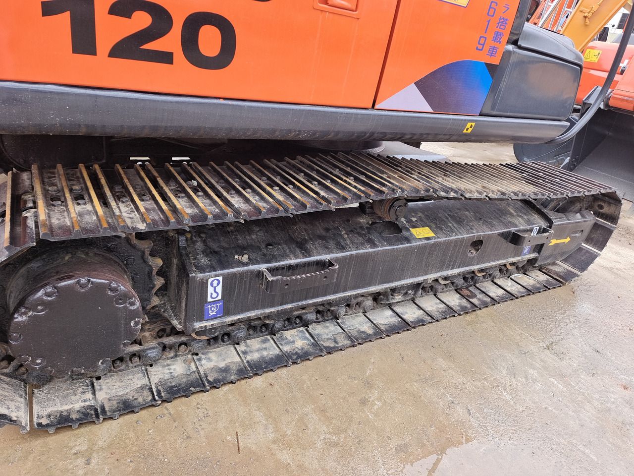 2024 Hitachi ZX120 crawler excavator undercarriage detail 2024 Hitachi ZX120 crawler excavator undercarriage detail