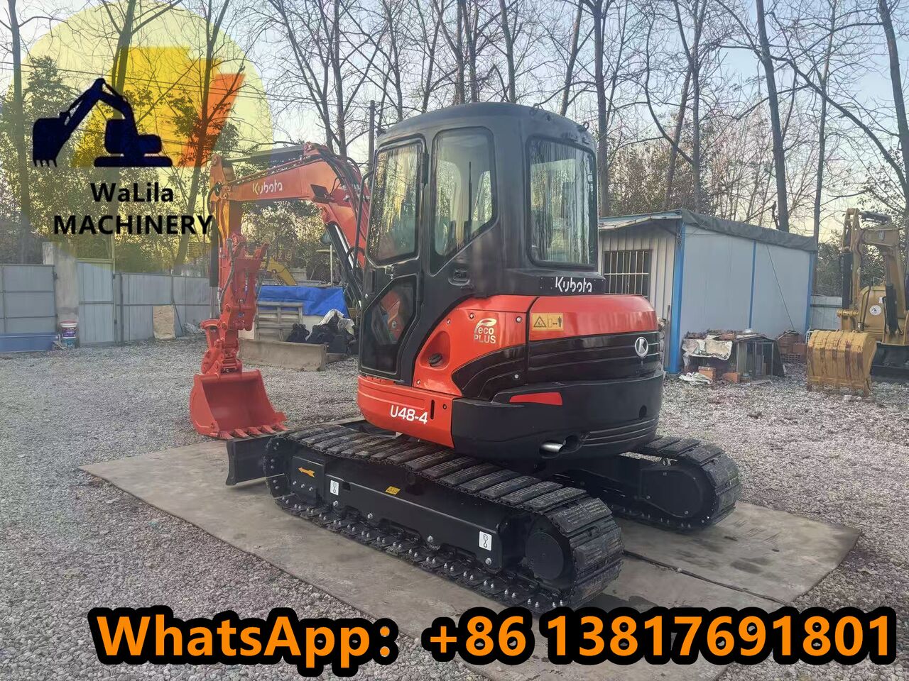 2024 Kubota U48-4 mini excavator, front three-quarter view
