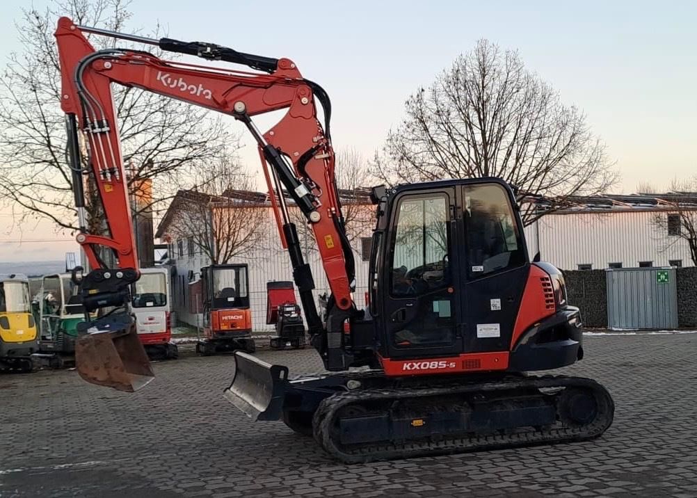 2025 Kubota KX085-5 mini excavator, side profile view