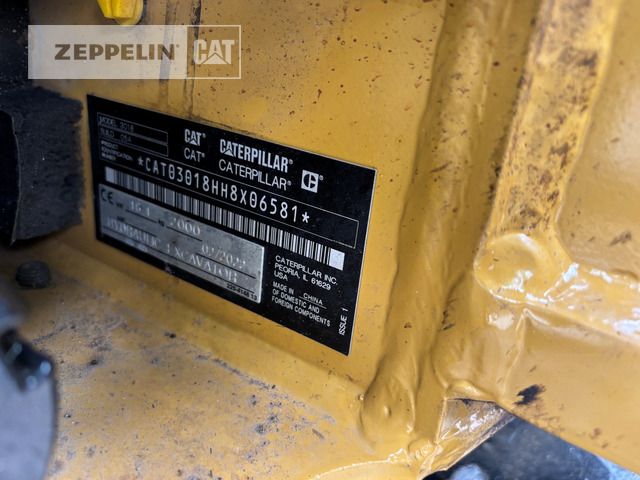 2022 Caterpillar 301.8-05A mini excavator serial plate