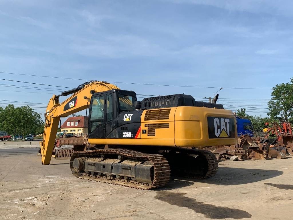 2020 Caterpillar 336D2 crawler excavator, rear three-quarter view 2020 Caterpillar 336D2 crawler excavator, rear three-quarter view