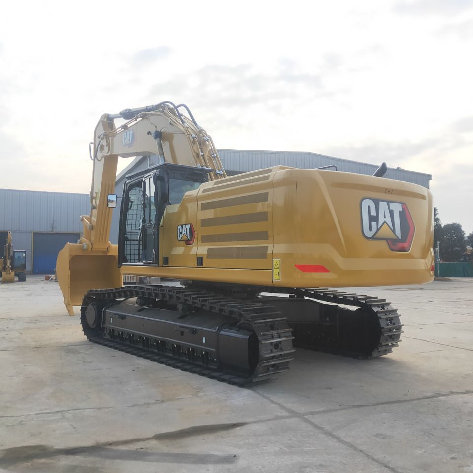 2026 Caterpillar 350 crawler excavator, rear three-quarter view 2026 Caterpillar 350 crawler excavator, rear three-quarter view