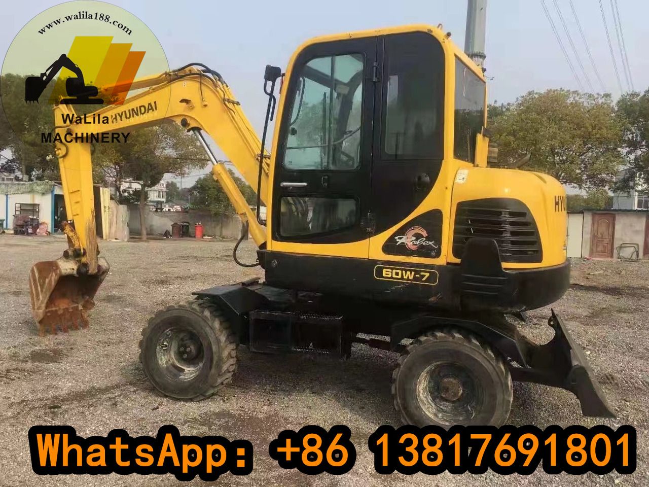 2023 Hyundai R60W-7 mini excavator, side view 2023 Hyundai R60W-7 mini excavator, side view