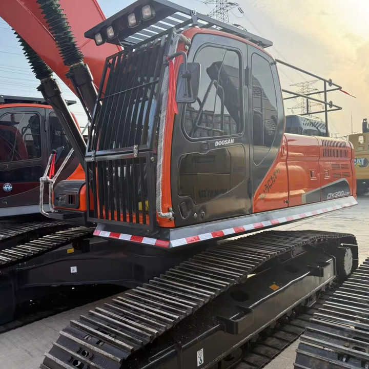 2023 Doosan DX300LC-9C crawler excavator, side view of cab and tracks 2023 Doosan DX300LC-9C crawler excavator, side view of cab and tracks