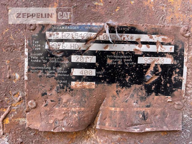 2017 Liebherr R976 HD identification plate detail