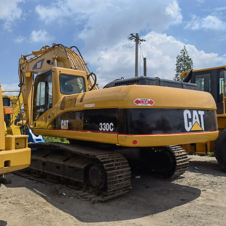 2022 Caterpillar 330C crawler excavator, rear three-quarter view
