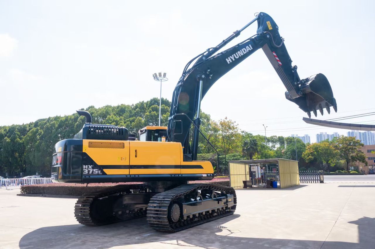 2026 Hyundai HX375L crawler excavator, rear three-quarter view 2026 Hyundai HX375L crawler excavator, rear three-quarter view