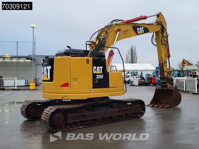 2016 Caterpillar 325F crawler excavator, rear three-quarter view