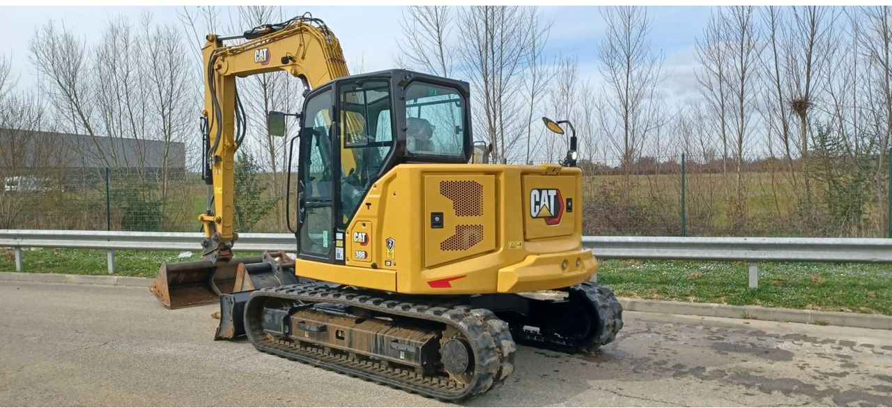 2023 Caterpillar 308 crawler excavator, rear three-quarter view 2023 Caterpillar 308 crawler excavator, rear three-quarter view
