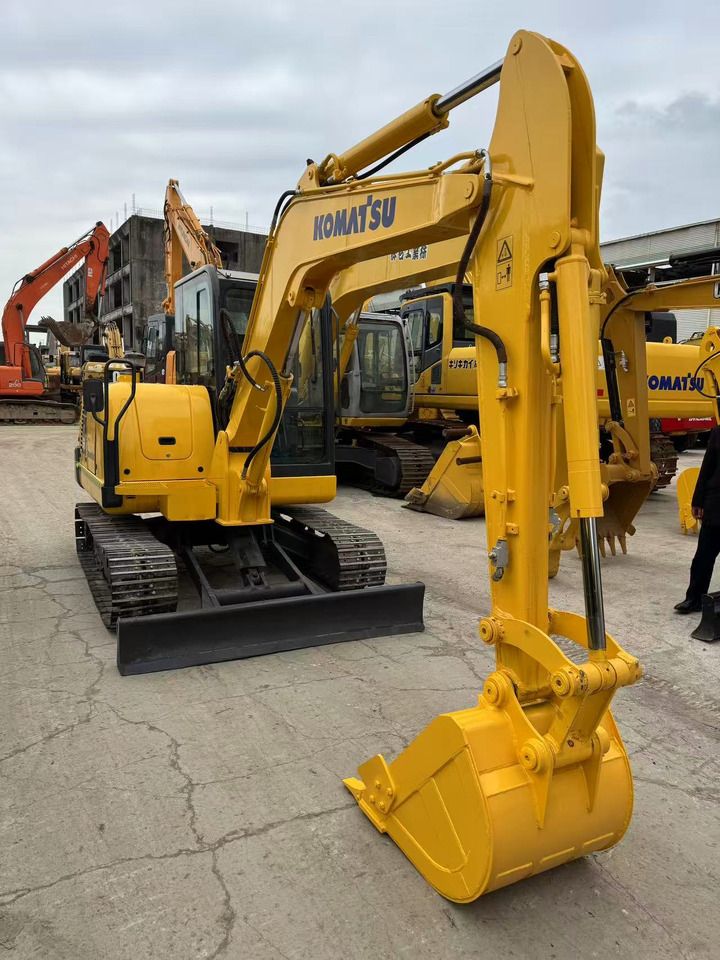2020 Komatsu PC56 mini excavator, front three-quarter view