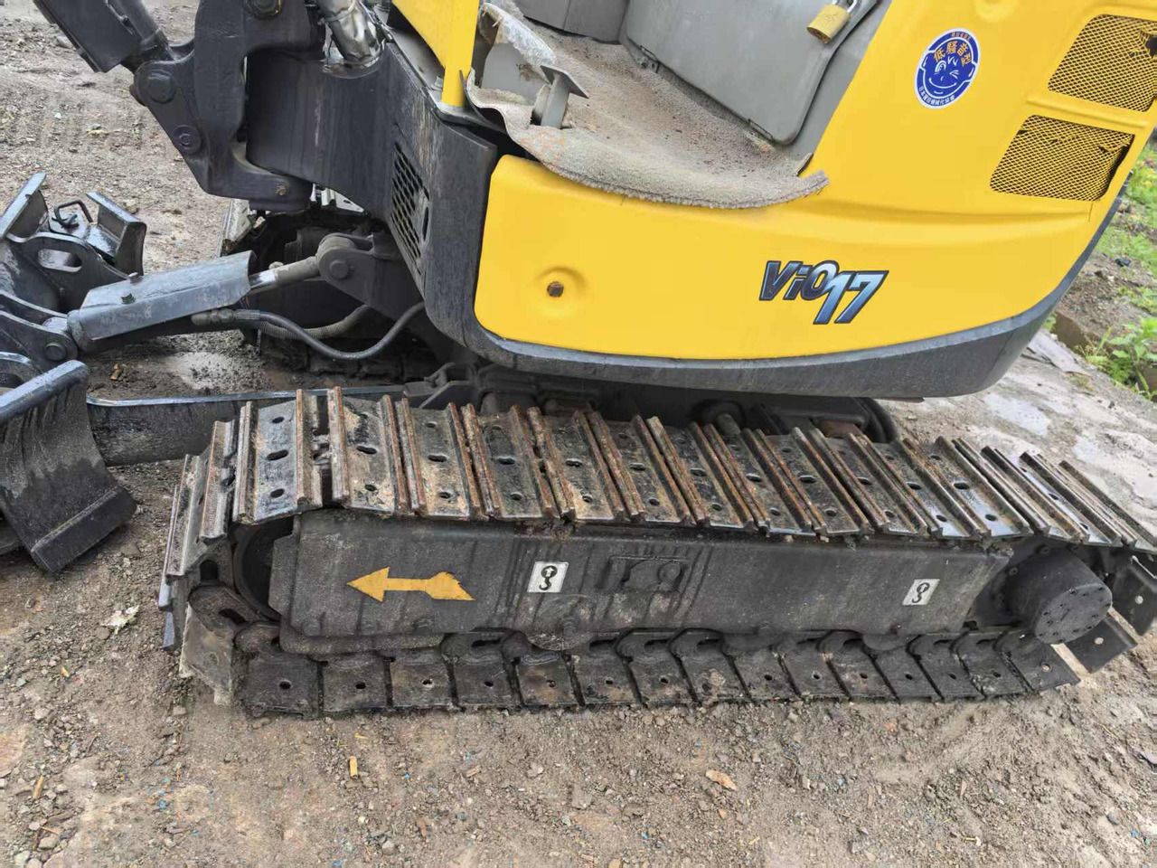 2021 Yanmar VIO 17 mini excavator side view of tracks and body