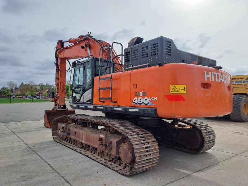 2018 Hitachi Zaxis 490 LCH crawler excavator, rear three-quarter view