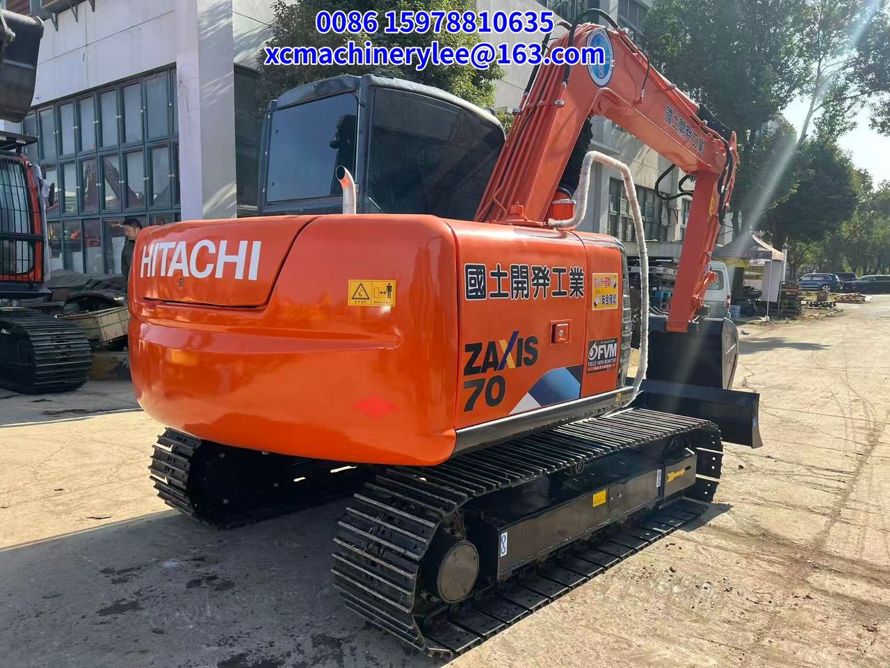 2024 Hitachi Zaxis 70 crawler excavator, rear three-quarter view 2024 Hitachi Zaxis 70 crawler excavator, rear three-quarter view
