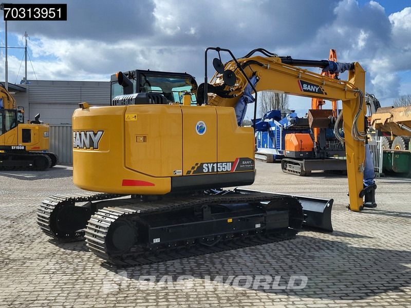 2024 Sany SY155U crawler excavator, rear three-quarter view 2024 Sany SY155U crawler excavator, rear three-quarter view