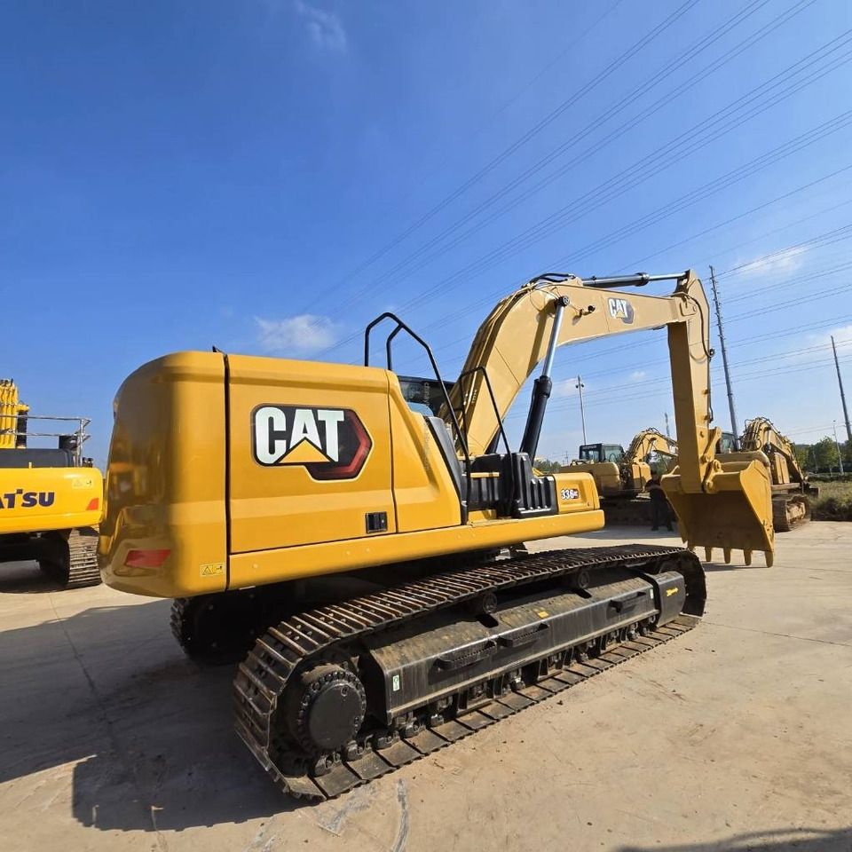 2021 Caterpillar 336GC excavator, rear three-quarter view 2021 Caterpillar 336GC excavator, rear three-quarter view