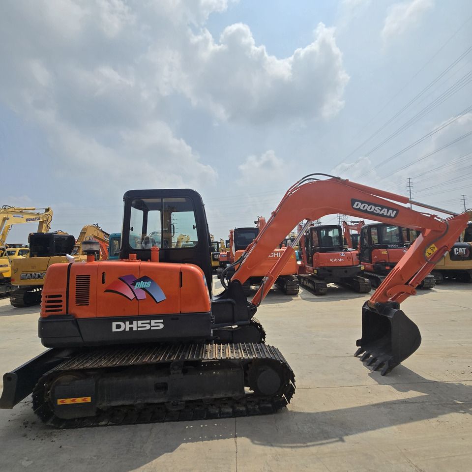 2021 Doosan DH55 mini excavator, side view
