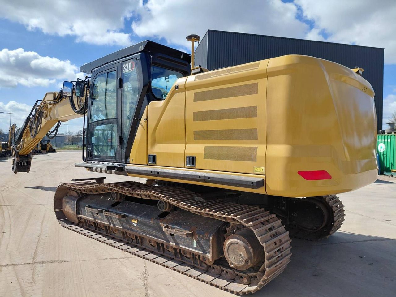 2023 Caterpillar 330 crawler excavator, rear three-quarter view 2023 Caterpillar 330 crawler excavator, rear three-quarter view