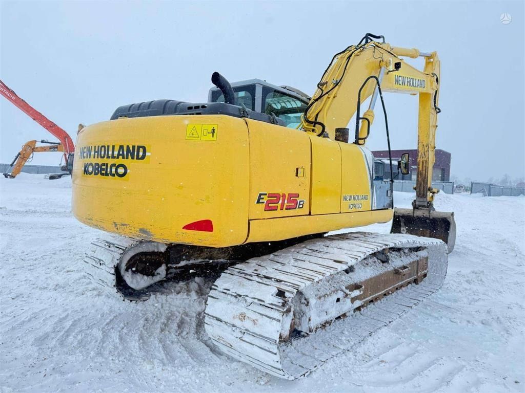 2011 New Holland E215B LC crawler excavator, rear three-quarter view
