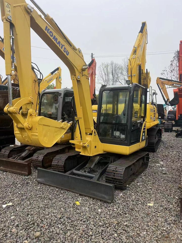 2022 Komatsu PC56-7 crawler excavator, front three-quarter view