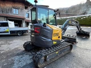 2024 Volvo ECR50 mini excavator, rear three-quarter view 2024 Volvo ECR50 mini excavator, rear three-quarter view