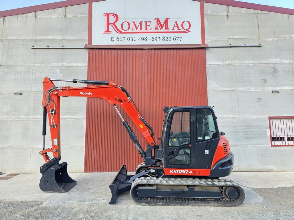 2021 Kubota KX080-4 mini excavator side view