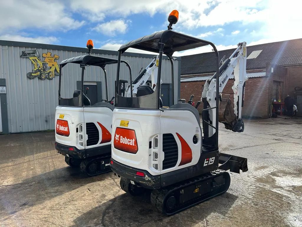 2020 Bobcat E19 mini excavator, rear three-quarter view 2020 Bobcat E19 mini excavator, rear three-quarter view