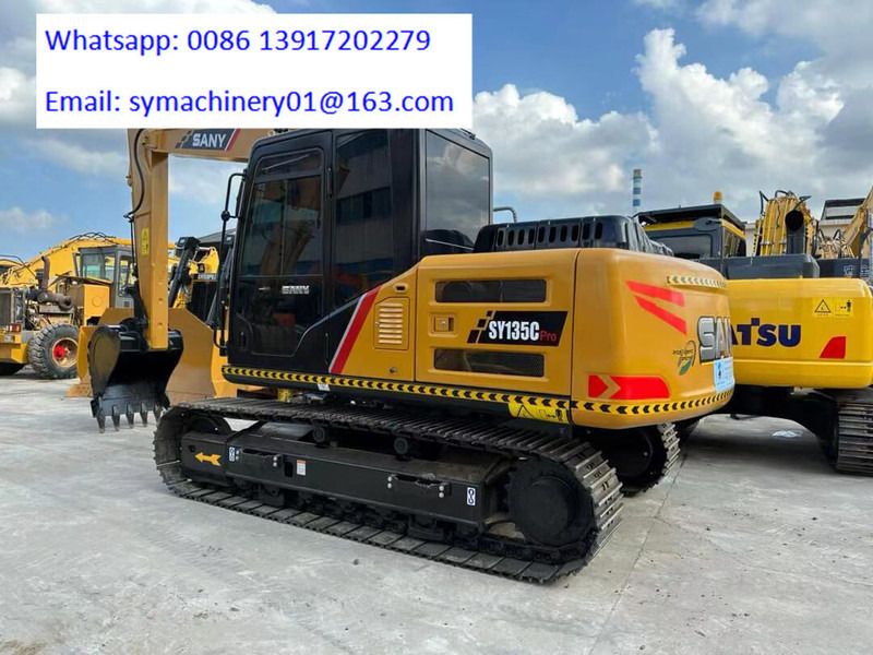 2023 Sany SY135C Pro crawler excavator, rear three-quarter view 2023 Sany SY135C Pro crawler excavator, rear three-quarter view