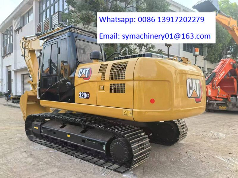 2022 Caterpillar 320GX crawler excavator, rear three-quarter view
