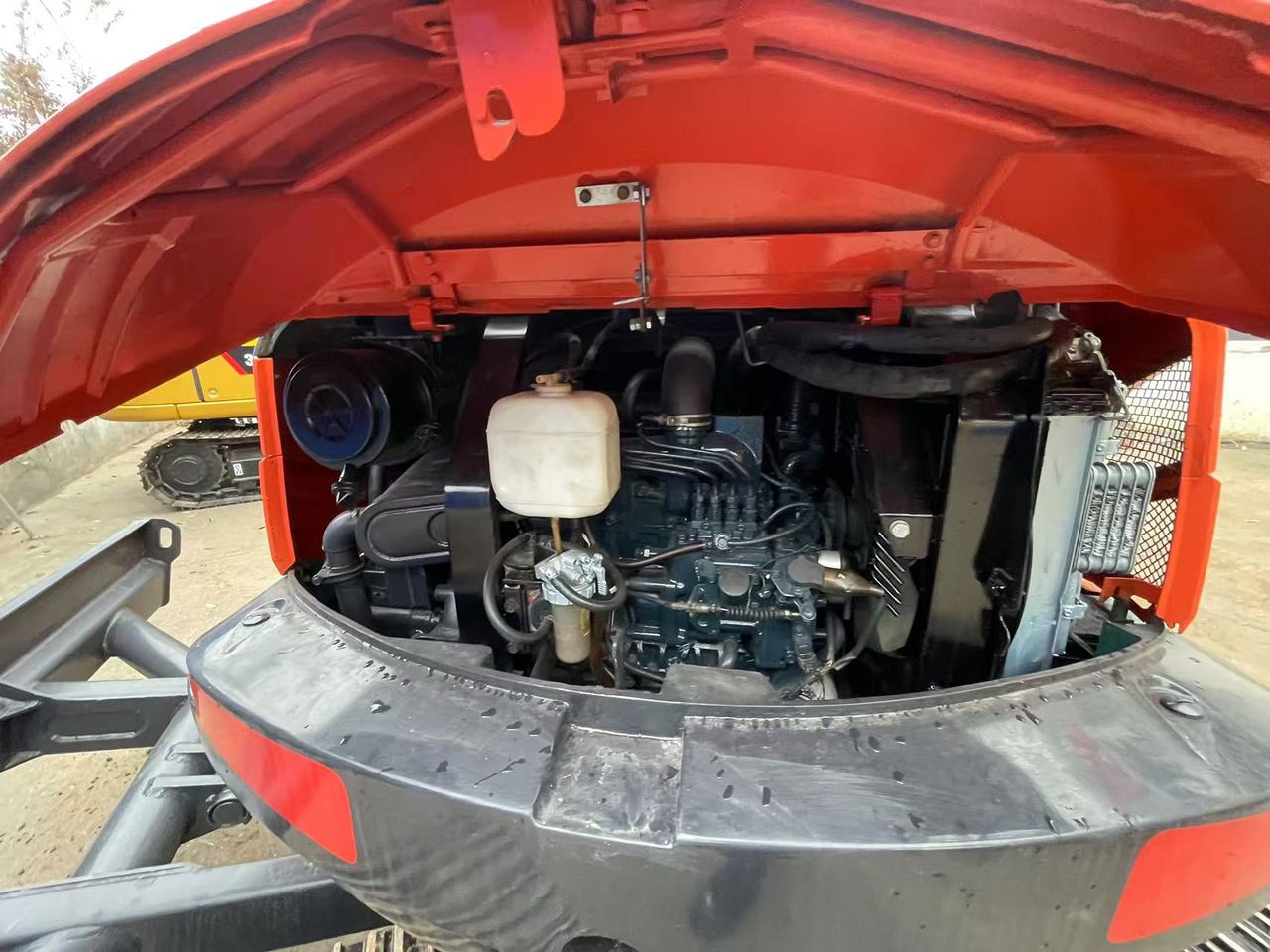 2024 Kubota KX163 mini excavator engine compartment view
