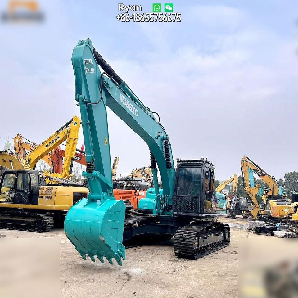 2020 Kobelco SK210LC-6E crawler excavator, front three-quarter view