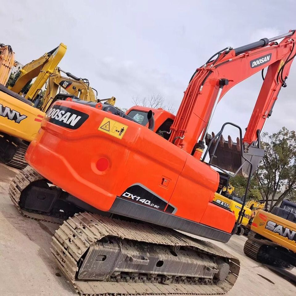 Doosan DX140LC-9C crawler excavator, rear three-quarter view