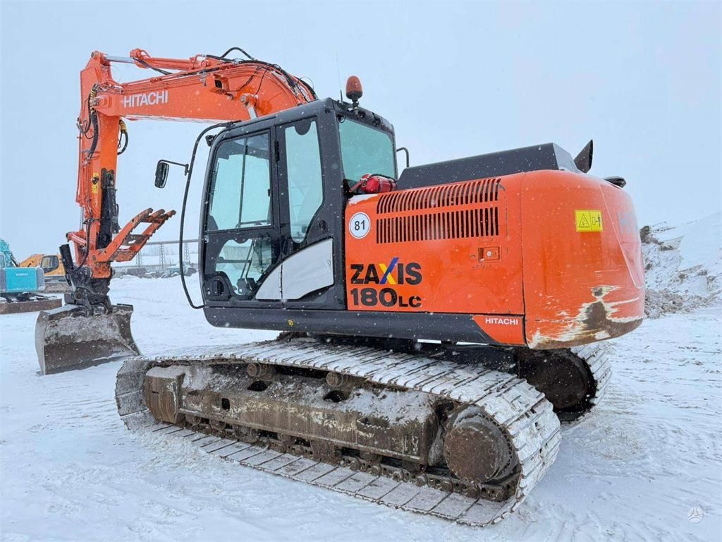 2014 Hitachi Zaxis 180LC crawler excavator, rear three-quarter view