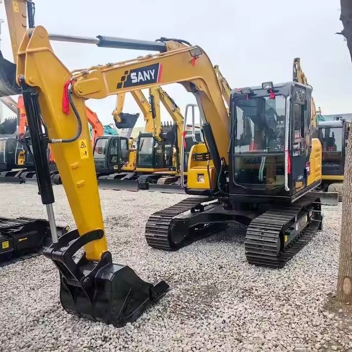 2024 Sany SY75C mini excavator, front three-quarter view