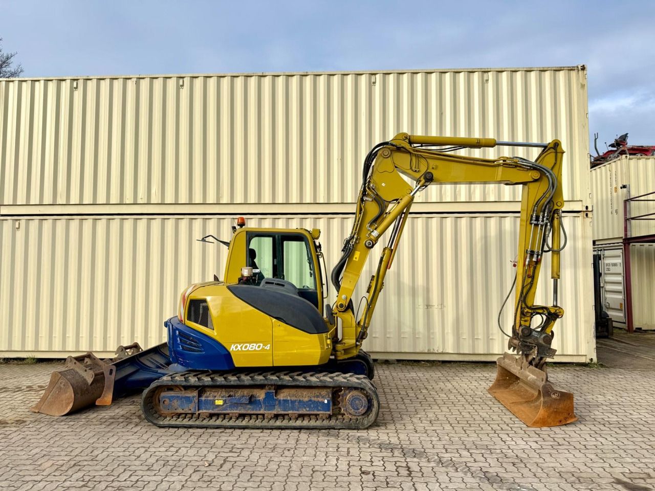 2016 Kubota KX080-4 mini excavator, side view