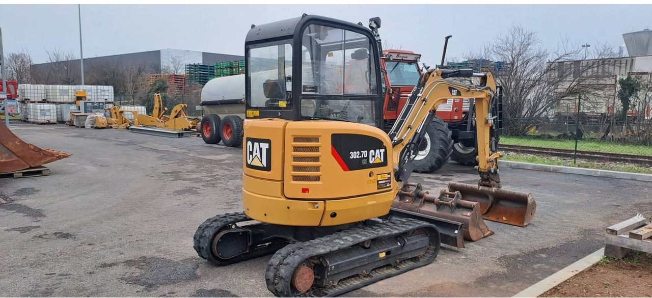 2019 Caterpillar 302.7DCR crawler excavator, rear three-quarter view
