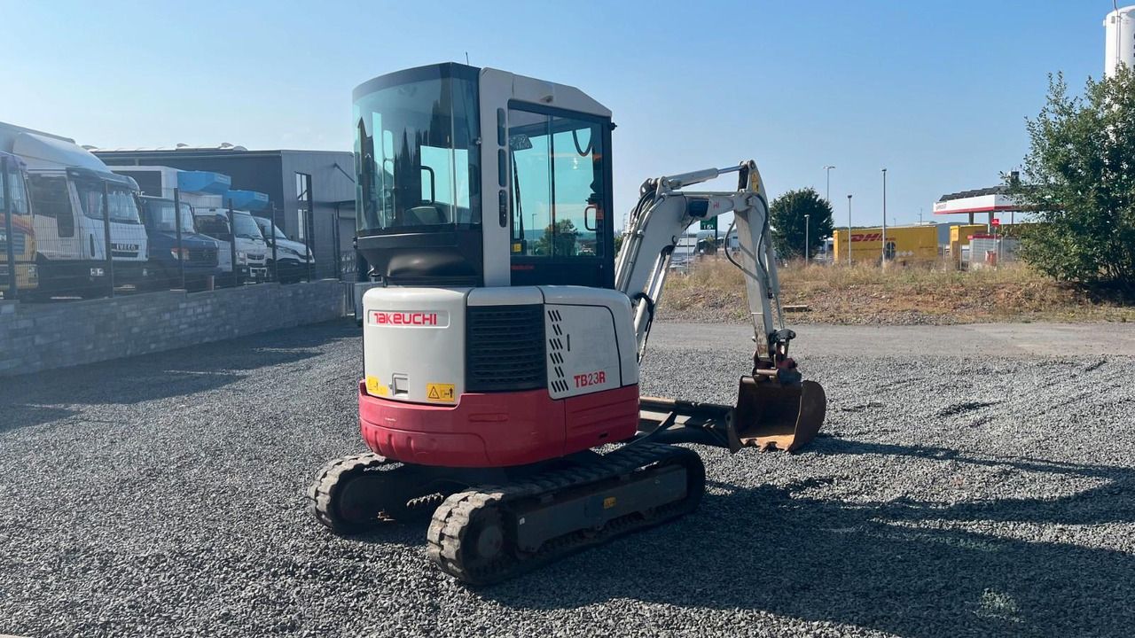 2018 Takeuchi TB23R mini excavator, rear three-quarter view 2018 Takeuchi TB23R mini excavator, rear three-quarter view