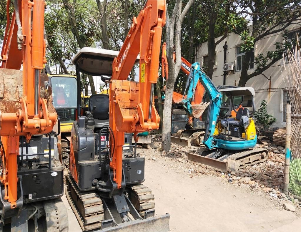 2023 Hitachi ZX17U mini excavator, rear three-quarter view 2023 Hitachi ZX17U mini excavator, rear three-quarter view