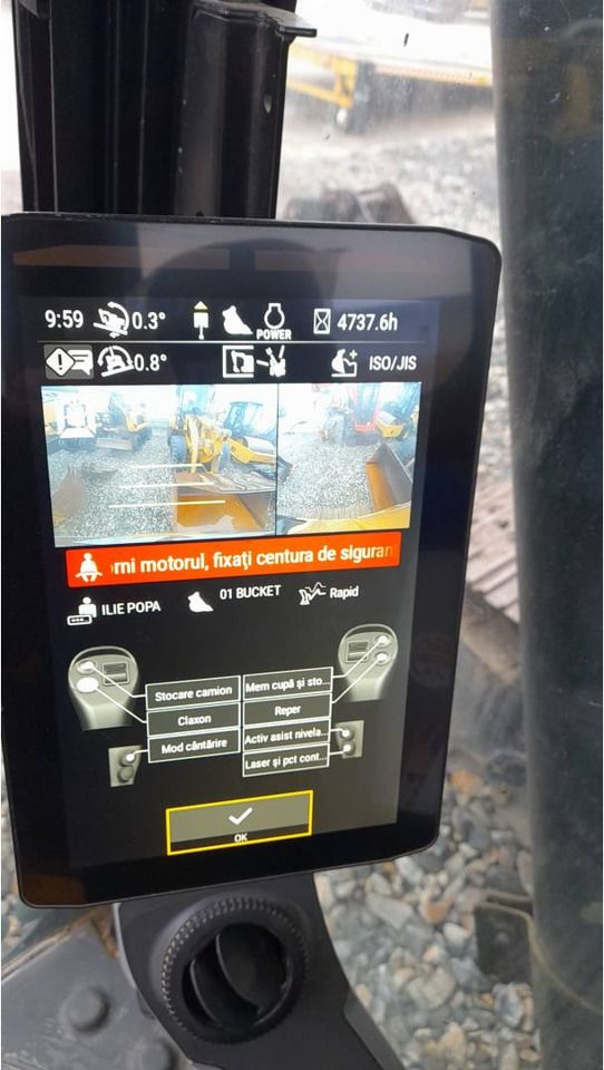 2021 Caterpillar 320-07 crawler excavator interior monitor view