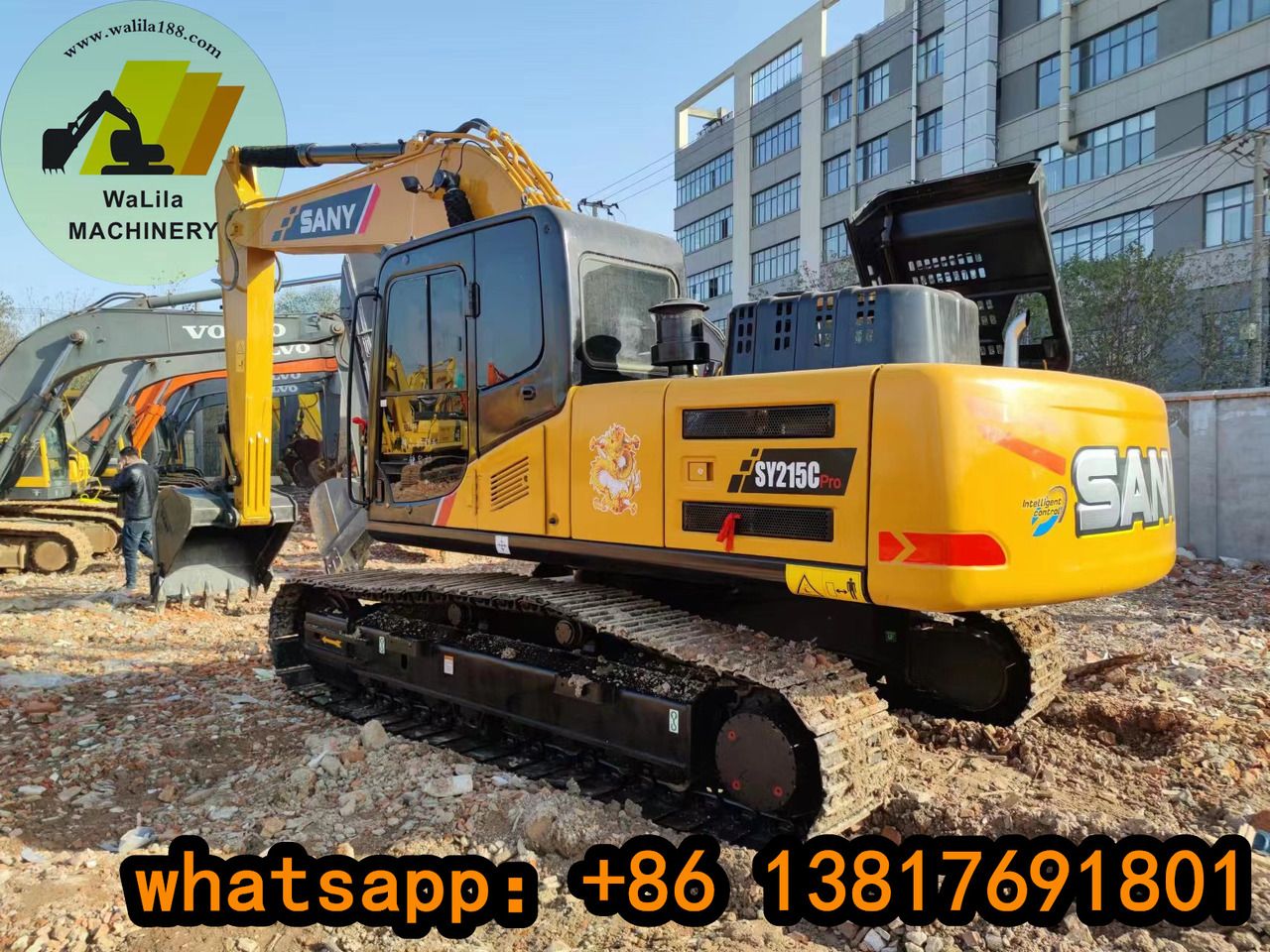 2023 Sany SY215C Pro crawler excavator, rear three-quarter view 2023 Sany SY215C Pro crawler excavator, rear three-quarter view