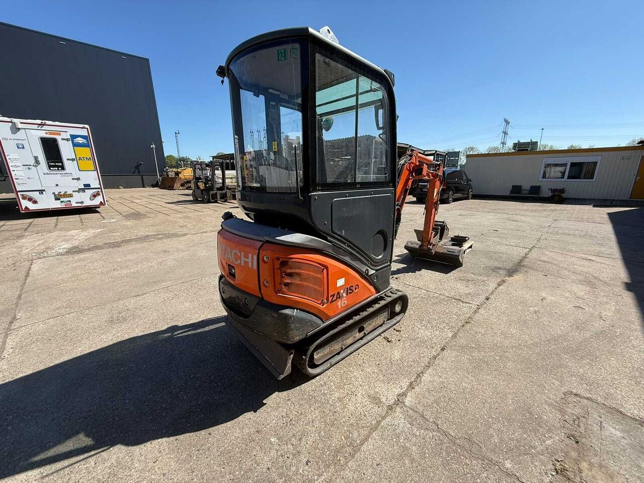 2013 Hitachi Zaxis 16 mini excavator, rear three-quarter view 2013 Hitachi Zaxis 16 mini excavator, rear three-quarter view