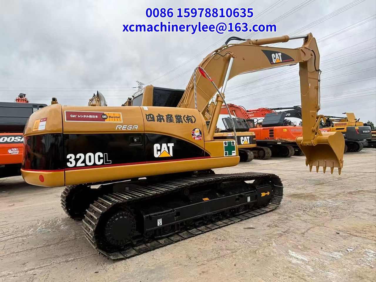 2023 Caterpillar 320CL crawler excavator, rear three-quarter view