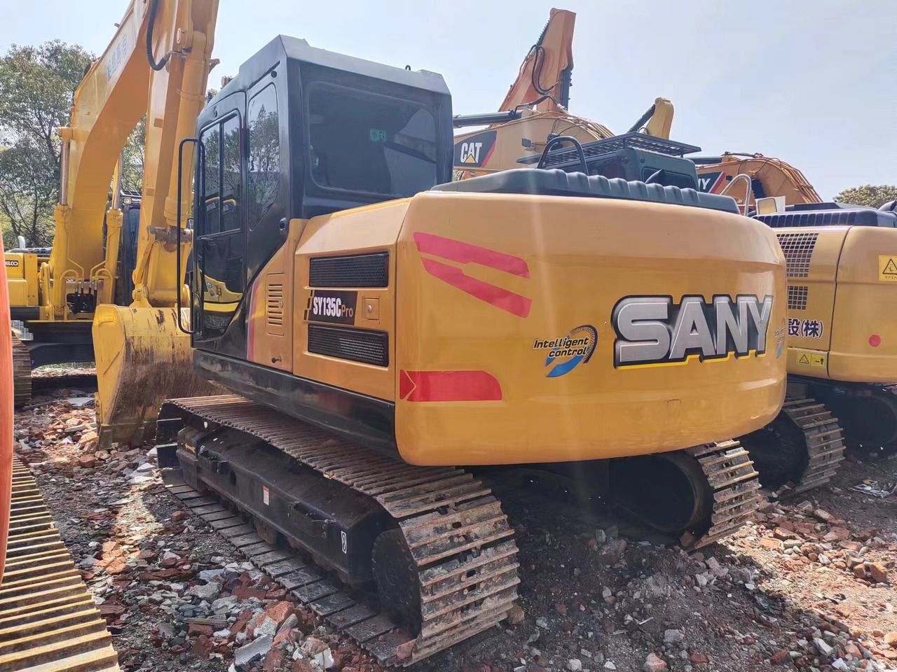2021 Sany SY135C Pro crawler excavator, rear three-quarter view 2021 Sany SY135C Pro crawler excavator, rear three-quarter view