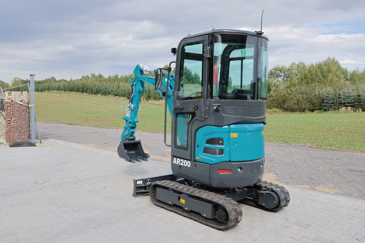 2025 Kubota AR200 mini excavator, front three-quarter view 2025 Kubota AR200 mini excavator, front three-quarter view