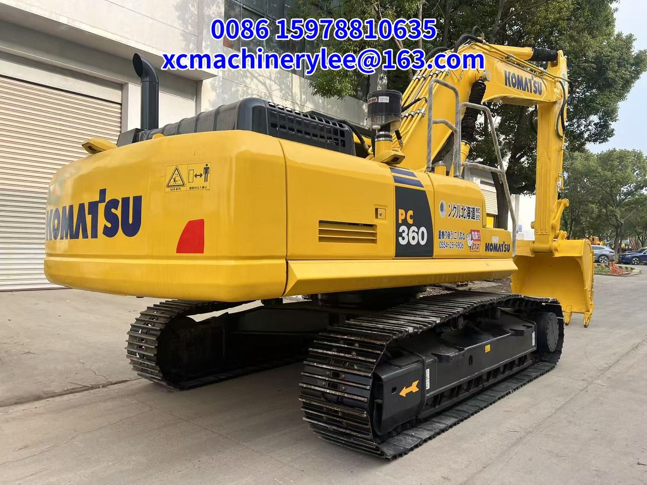 2023 Komatsu PC360 crawler excavator, rear three-quarter view