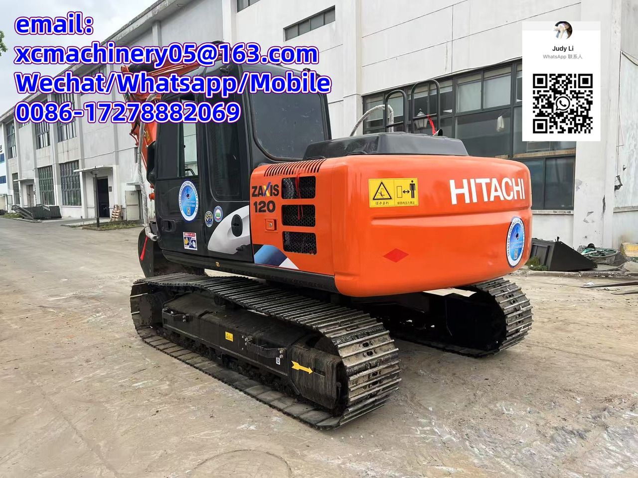 2023 Hitachi Zaxis 120 crawler excavator, rear three-quarter view