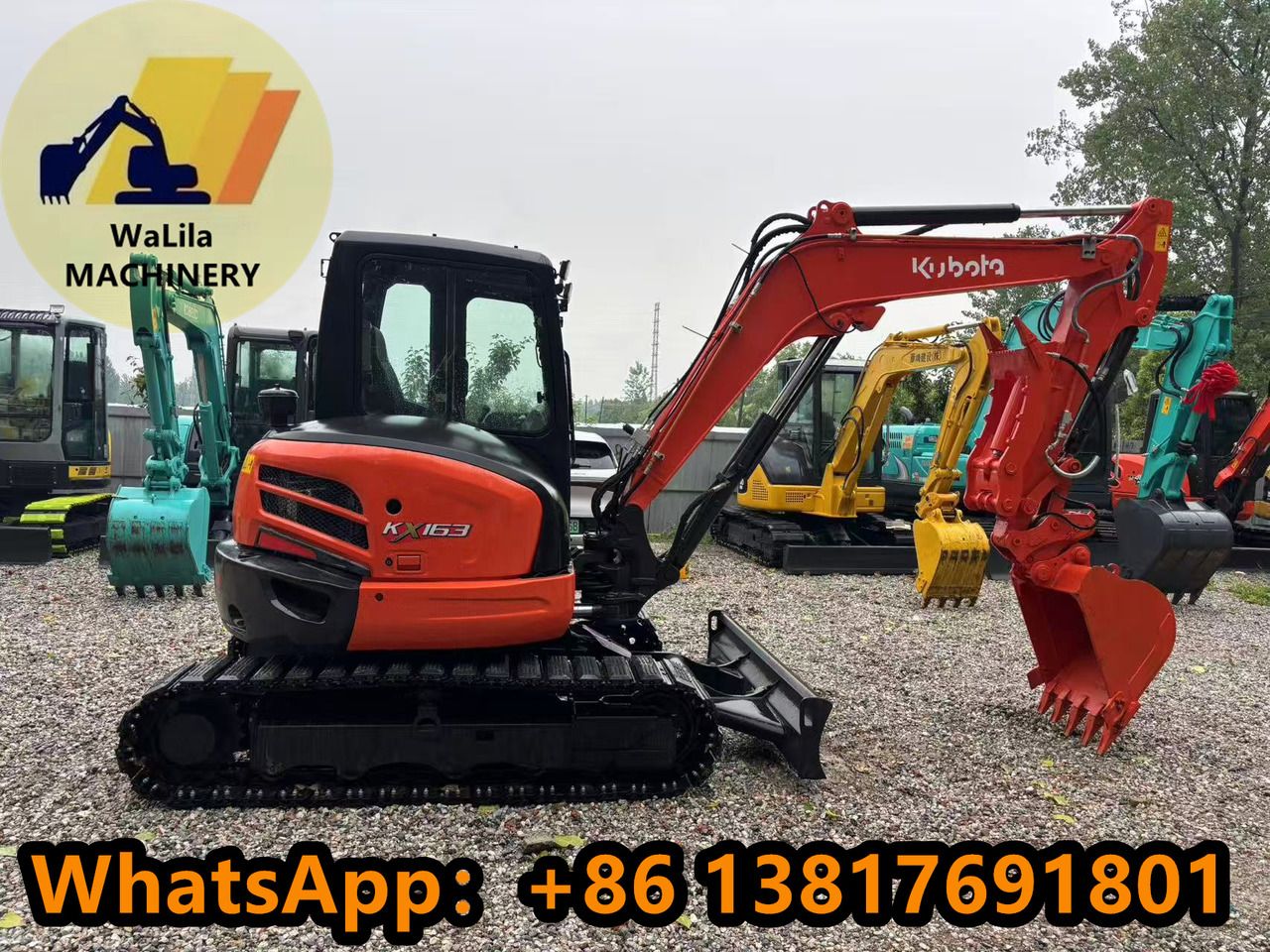 2023 Kubota KX163-5 mini excavator, side view