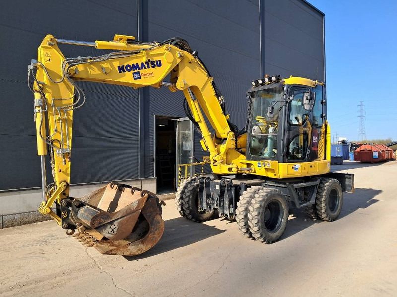 2023 Komatsu PW98MR-11E0 wheel excavator, side profile view 2023 Komatsu PW98MR-11E0 wheel excavator, side profile view