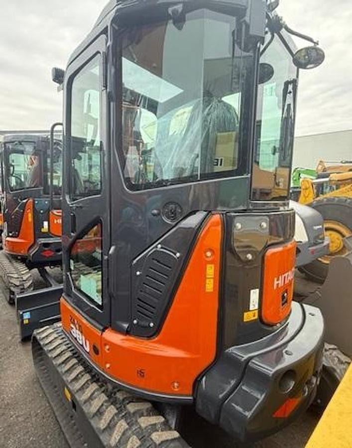 2025 Hitachi ZX38U-6 mini excavator, rear three-quarter view 2025 Hitachi ZX38U-6 mini excavator, rear three-quarter view