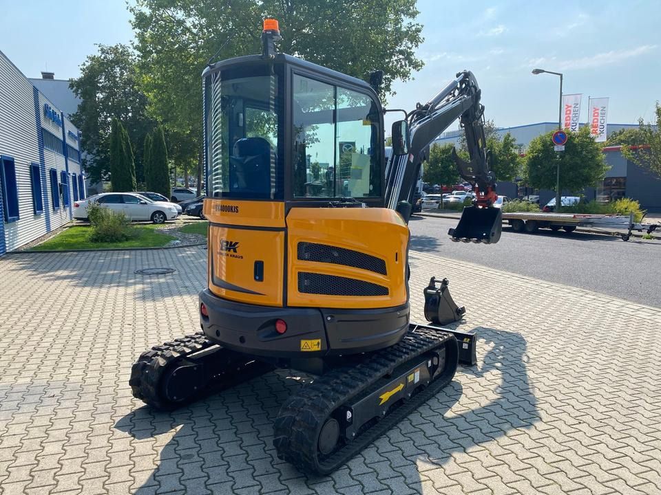 Berger Kraus BK4000KJS mini excavator, rear three-quarter view