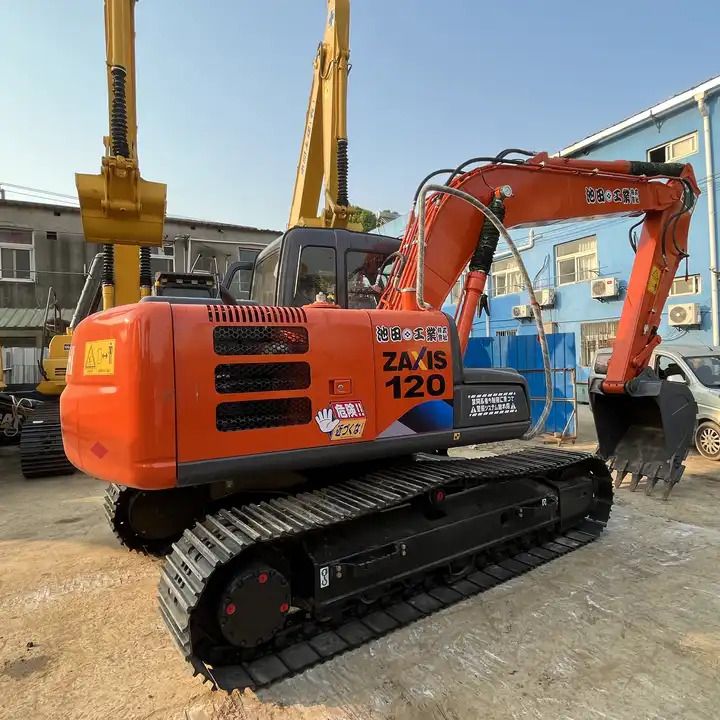 2016 Hitachi Zaxis 120 crawler excavator, rear three-quarter view 2016 Hitachi Zaxis 120 crawler excavator, rear three-quarter view